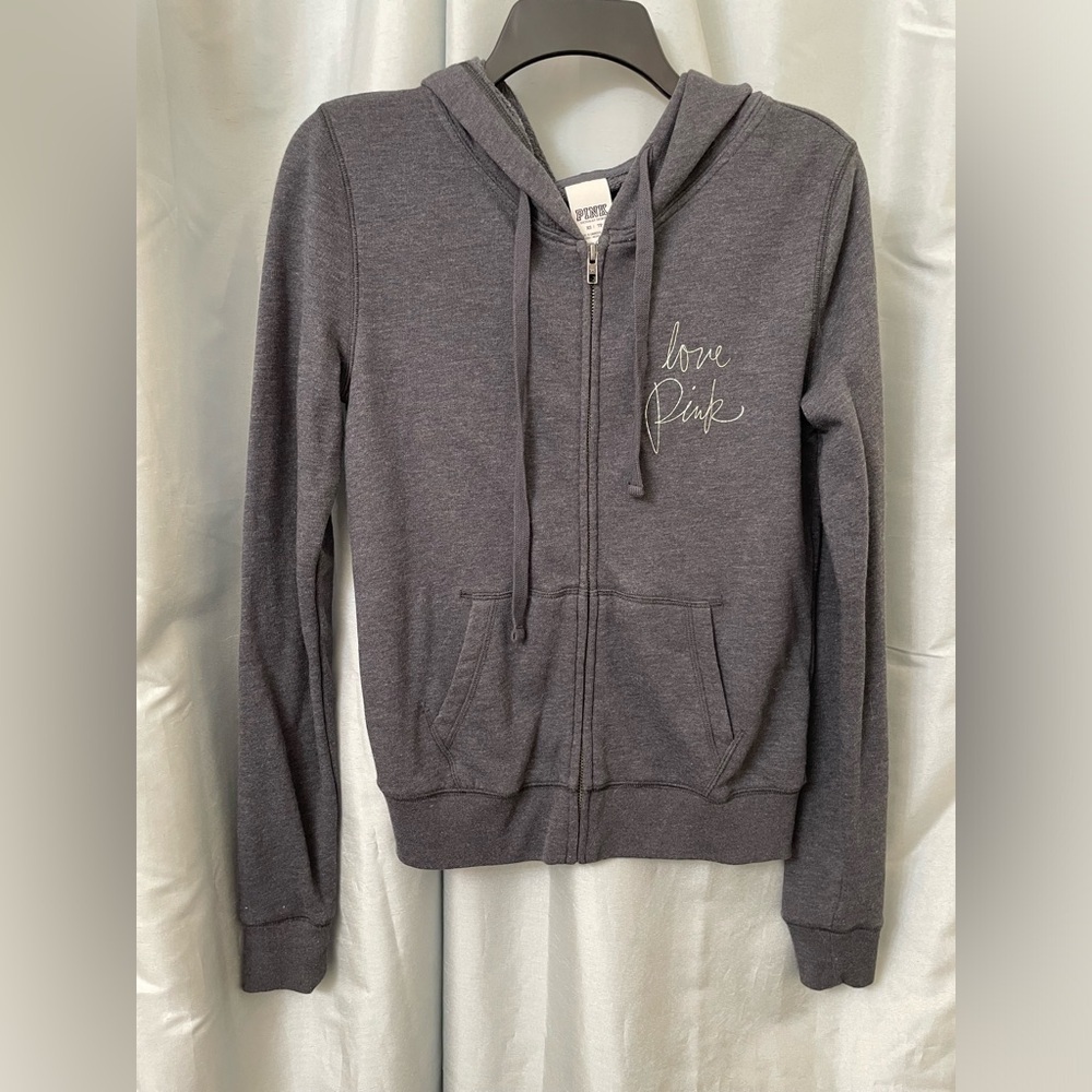 PINK dark grey hoodie XS